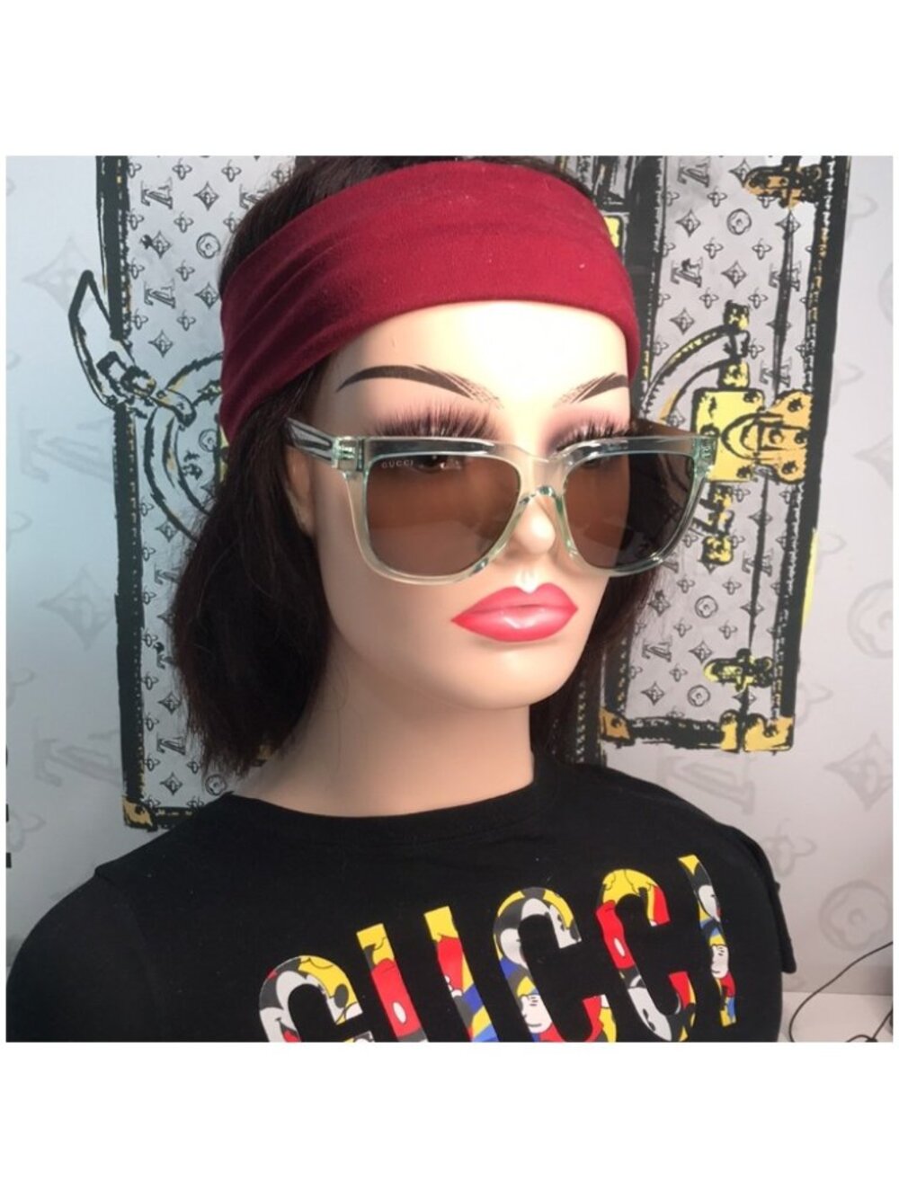 Gucci GG0976S 002 Sunglasses Green Mint with Brown Lenses New